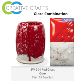 Red Gloss SW-504 over Sea Salt SW-118 Stoneware Combination Red Gloss SW-504 over Sea Salt SW-118 Stoneware Combination